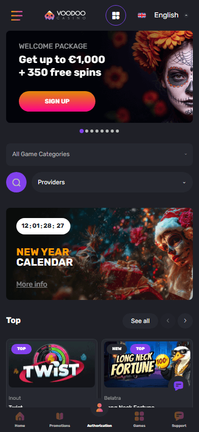 Voodoo Casino Mobile screenshot